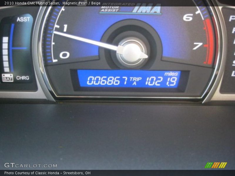 Magnetic Pearl / Beige 2010 Honda Civic Hybrid Sedan