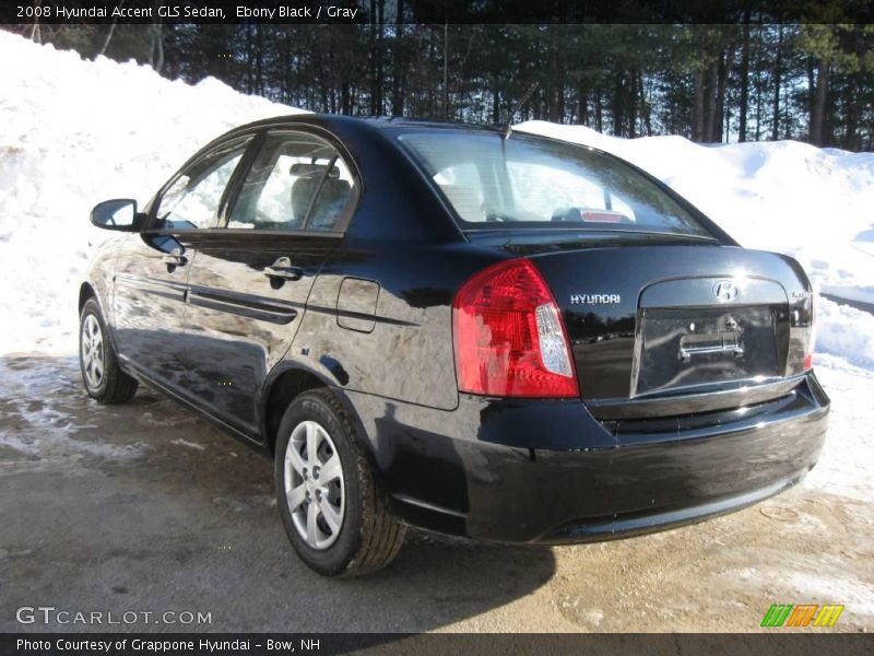 Ebony Black / Gray 2008 Hyundai Accent GLS Sedan