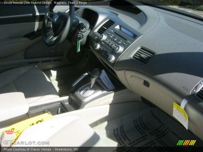 Magnetic Pearl / Beige 2010 Honda Civic Hybrid Sedan