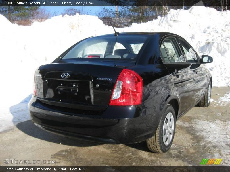 Ebony Black / Gray 2008 Hyundai Accent GLS Sedan