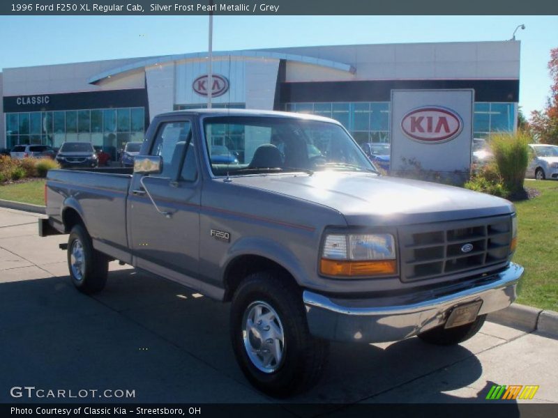 Silver Frost Pearl Metallic / Grey 1996 Ford F250 XL Regular Cab