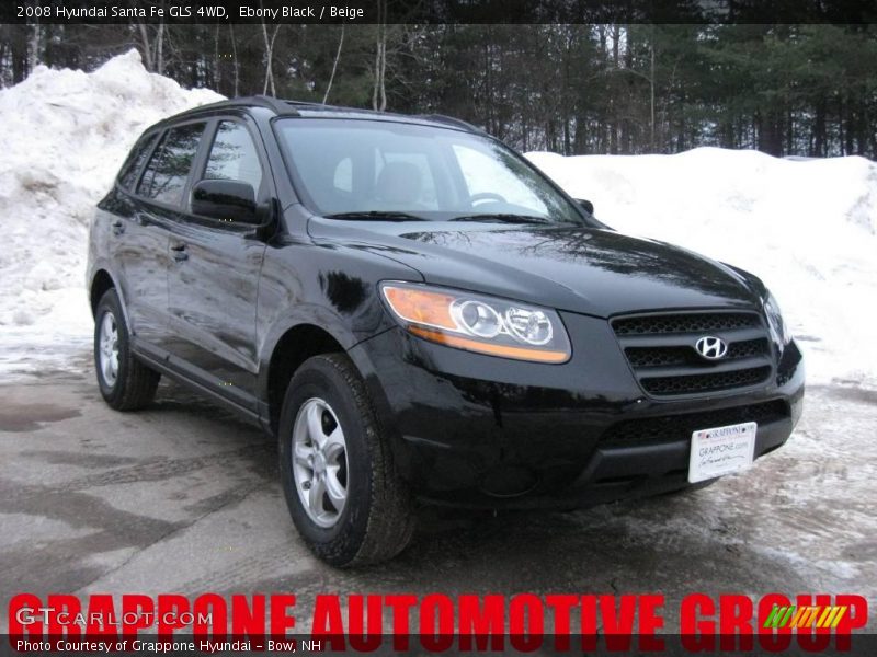 Ebony Black / Beige 2008 Hyundai Santa Fe GLS 4WD