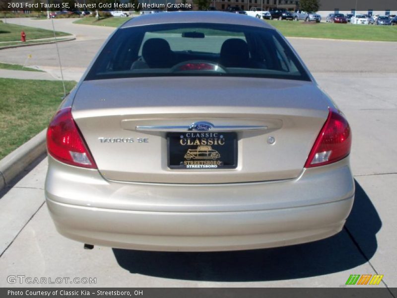 Harvest Gold Metallic / Medium Graphite 2001 Ford Taurus SE