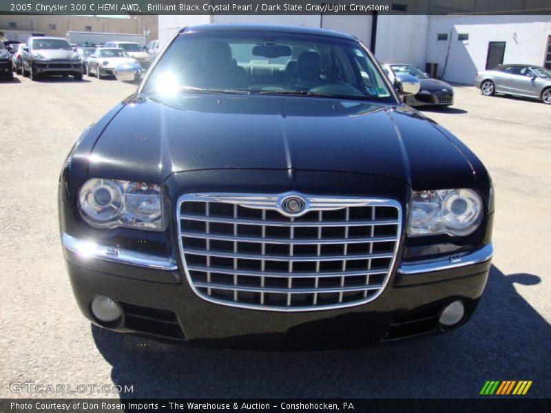 Brilliant Black Crystal Pearl / Dark Slate Gray/Light Graystone 2005 Chrysler 300 C HEMI AWD