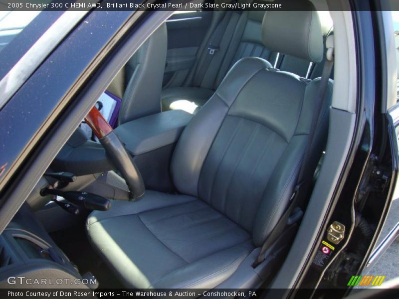 Brilliant Black Crystal Pearl / Dark Slate Gray/Light Graystone 2005 Chrysler 300 C HEMI AWD