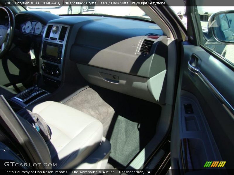 Brilliant Black Crystal Pearl / Dark Slate Gray/Light Graystone 2005 Chrysler 300 C HEMI AWD