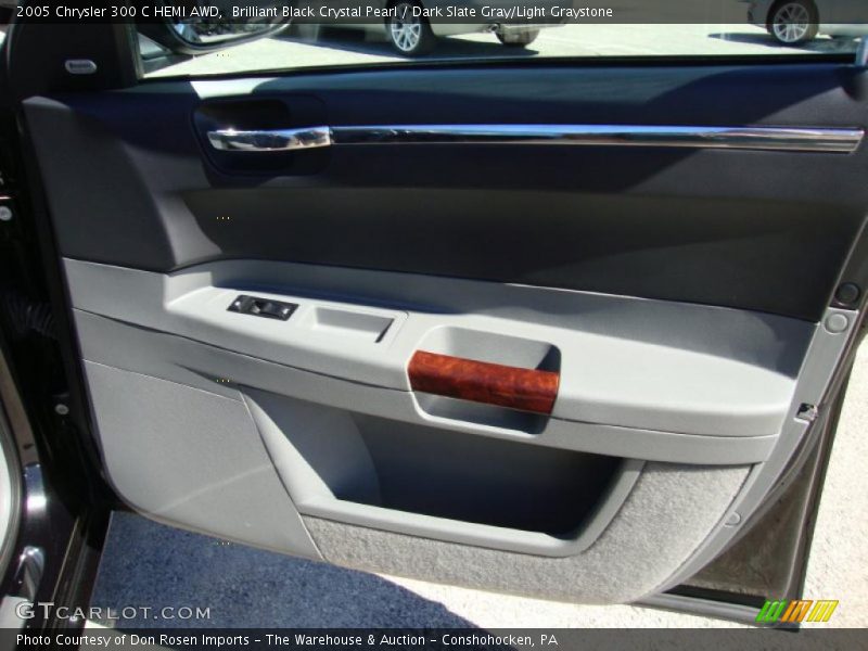 Brilliant Black Crystal Pearl / Dark Slate Gray/Light Graystone 2005 Chrysler 300 C HEMI AWD