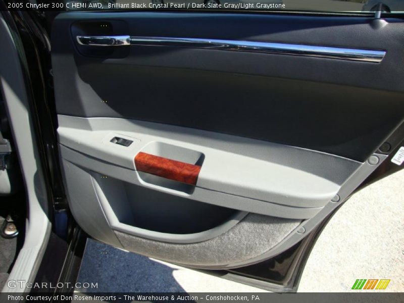 Brilliant Black Crystal Pearl / Dark Slate Gray/Light Graystone 2005 Chrysler 300 C HEMI AWD