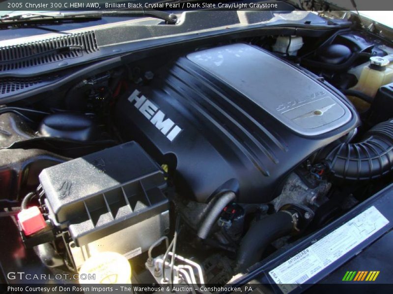 Brilliant Black Crystal Pearl / Dark Slate Gray/Light Graystone 2005 Chrysler 300 C HEMI AWD