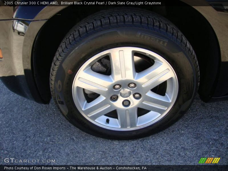 Brilliant Black Crystal Pearl / Dark Slate Gray/Light Graystone 2005 Chrysler 300 C HEMI AWD