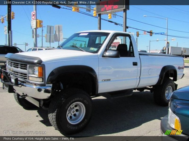 Summit White / Blue 1998 Chevrolet C/K K1500 Regular Cab 4x4