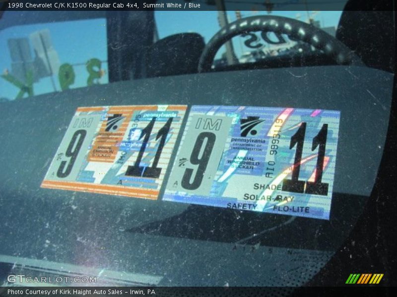 Summit White / Blue 1998 Chevrolet C/K K1500 Regular Cab 4x4