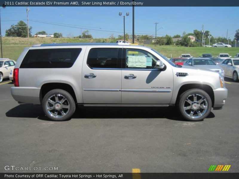 Silver Lining Metallic / Ebony/Ebony 2011 Cadillac Escalade ESV Premium AWD