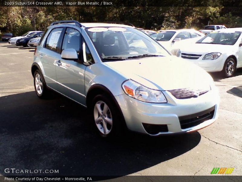 Vapor Blue Metallic / Black 2009 Suzuki SX4 Crossover AWD