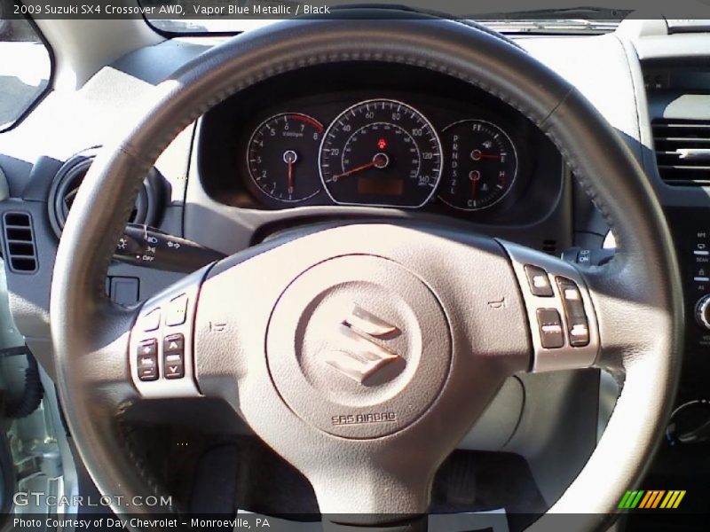 Vapor Blue Metallic / Black 2009 Suzuki SX4 Crossover AWD