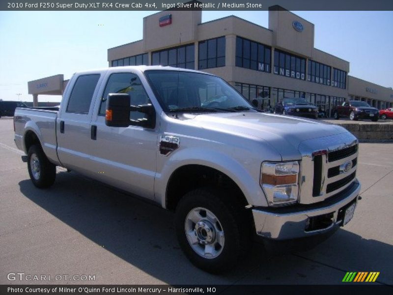 Ingot Silver Metallic / Medium Stone 2010 Ford F250 Super Duty XLT FX4 Crew Cab 4x4