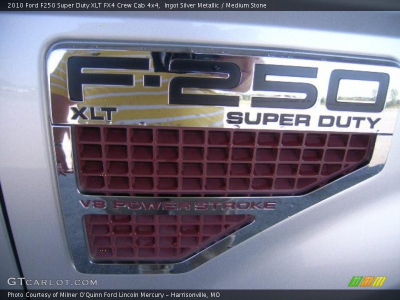 Ingot Silver Metallic / Medium Stone 2010 Ford F250 Super Duty XLT FX4 Crew Cab 4x4