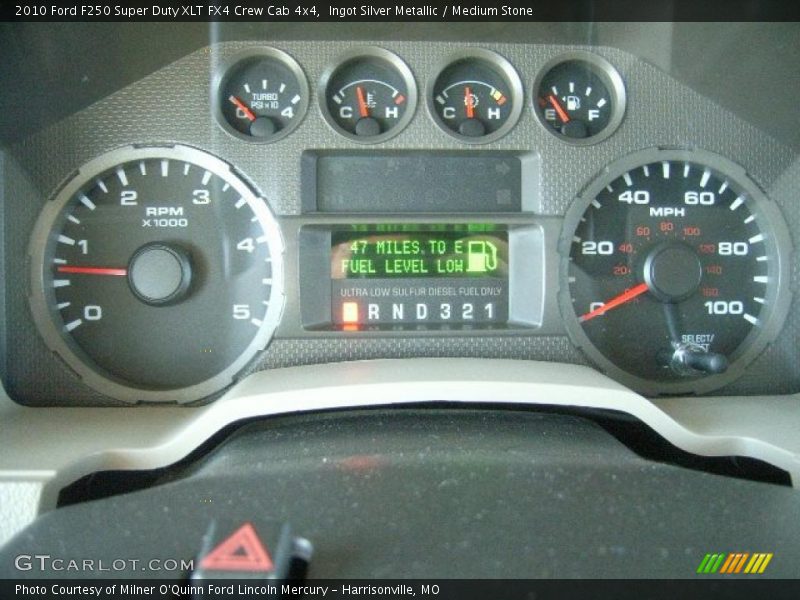Ingot Silver Metallic / Medium Stone 2010 Ford F250 Super Duty XLT FX4 Crew Cab 4x4