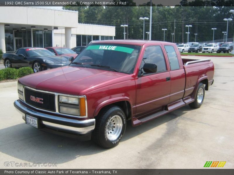 Crimson Red Metallic / Red 1992 GMC Sierra 1500 SLX Extended Cab