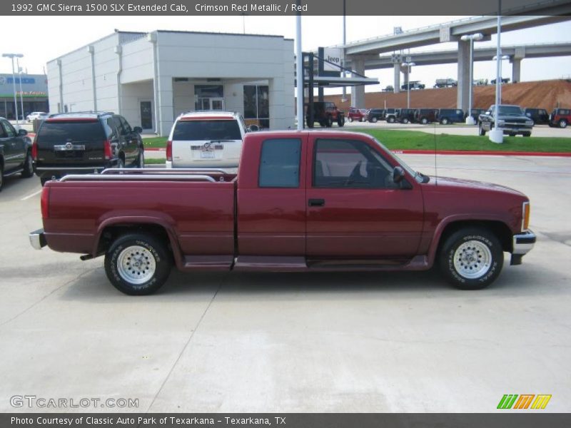 Crimson Red Metallic / Red 1992 GMC Sierra 1500 SLX Extended Cab