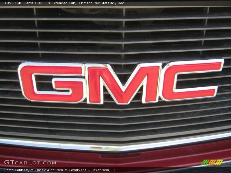 Crimson Red Metallic / Red 1992 GMC Sierra 1500 SLX Extended Cab