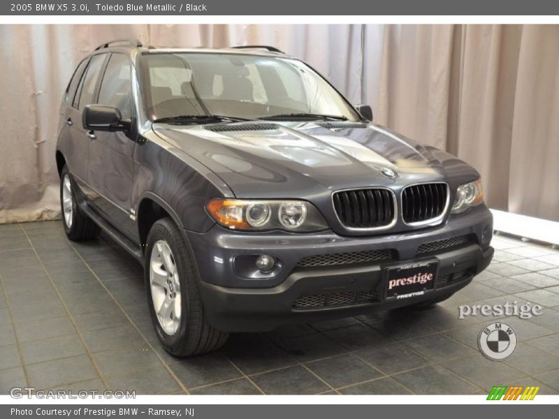 Toledo Blue Metallic / Black 2005 BMW X5 3.0i