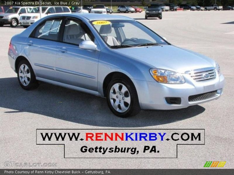 Ice Blue / Gray 2007 Kia Spectra EX Sedan