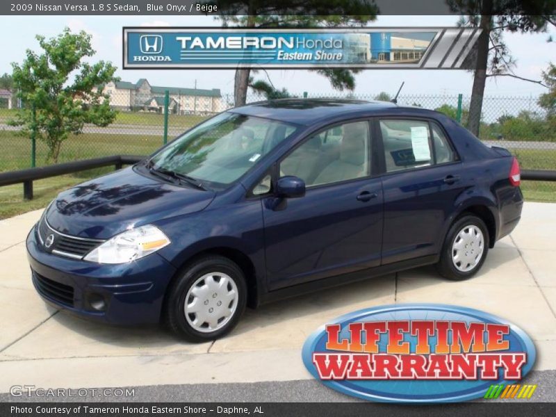 Blue Onyx / Beige 2009 Nissan Versa 1.8 S Sedan