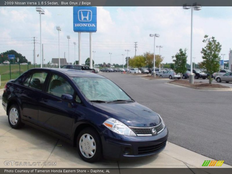 Blue Onyx / Beige 2009 Nissan Versa 1.8 S Sedan