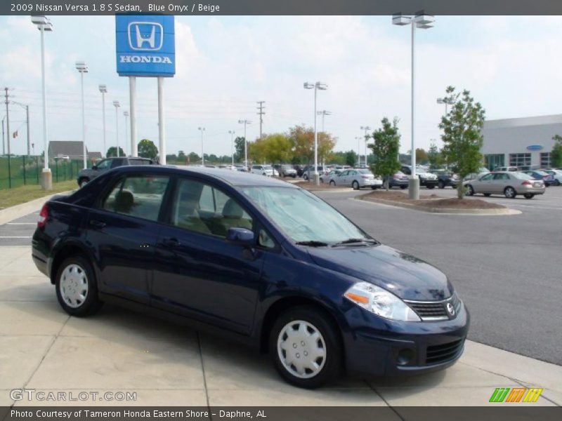 Blue Onyx / Beige 2009 Nissan Versa 1.8 S Sedan