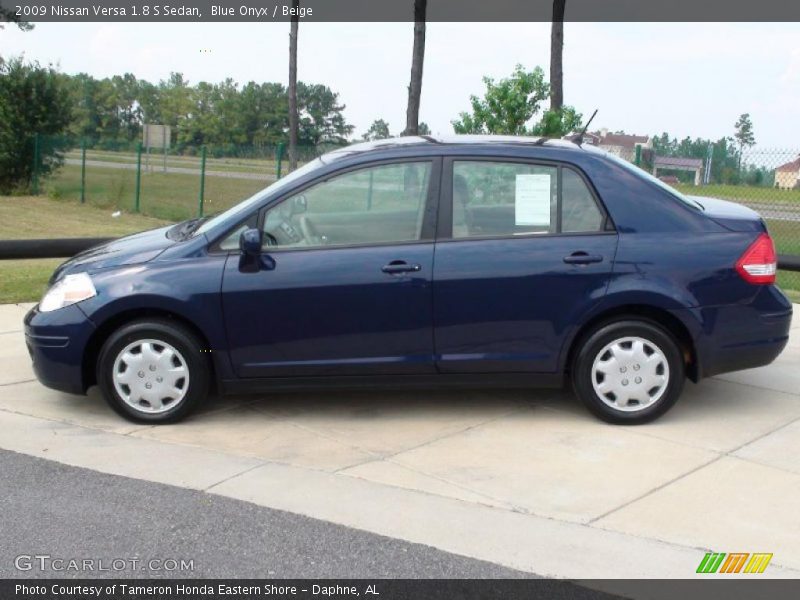 Blue Onyx / Beige 2009 Nissan Versa 1.8 S Sedan