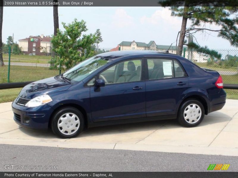 Blue Onyx / Beige 2009 Nissan Versa 1.8 S Sedan