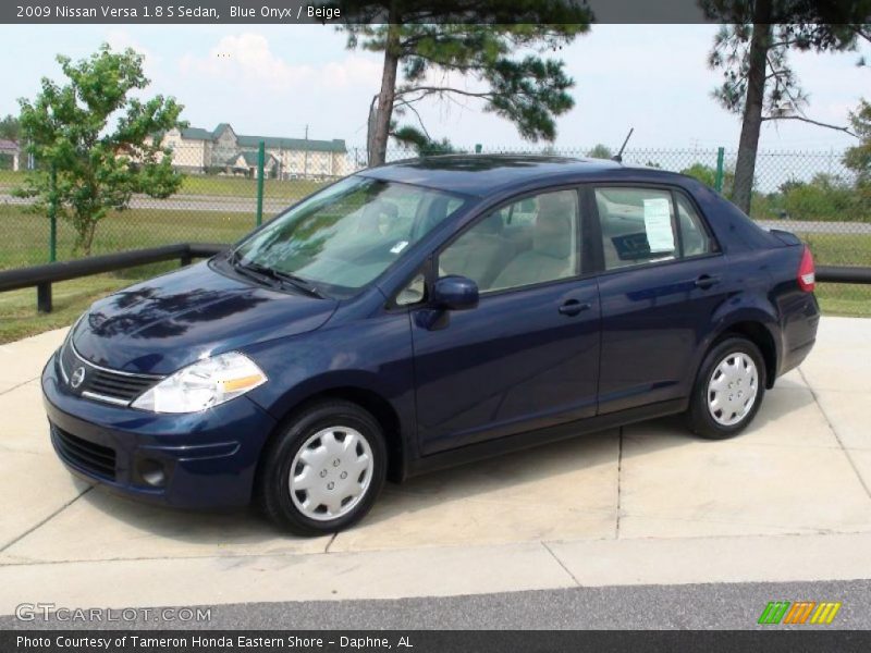 Blue Onyx / Beige 2009 Nissan Versa 1.8 S Sedan