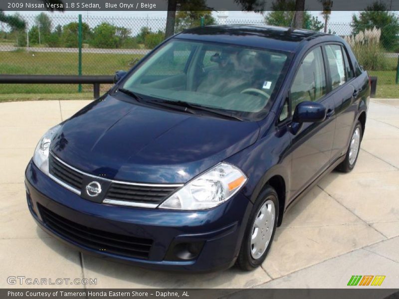 Blue Onyx / Beige 2009 Nissan Versa 1.8 S Sedan
