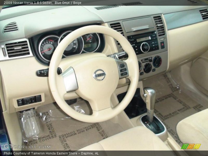 Blue Onyx / Beige 2009 Nissan Versa 1.8 S Sedan
