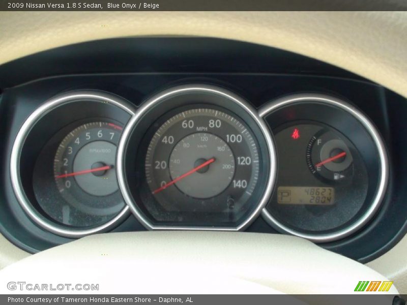 Blue Onyx / Beige 2009 Nissan Versa 1.8 S Sedan