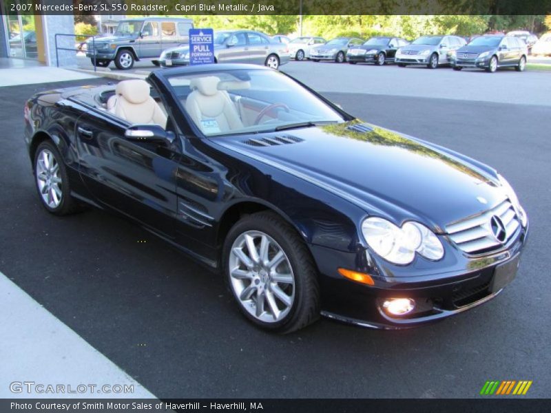 Capri Blue Metallic / Java 2007 Mercedes-Benz SL 550 Roadster