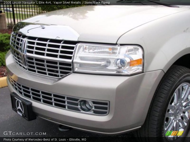 Vapor Silver Metallic / Stone/Black Piping 2008 Lincoln Navigator L Elite 4x4