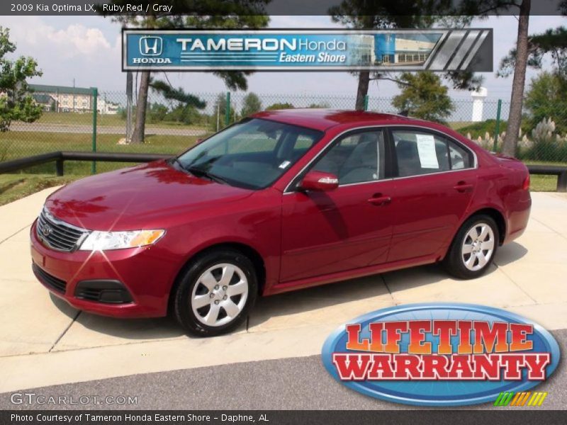 Ruby Red / Gray 2009 Kia Optima LX