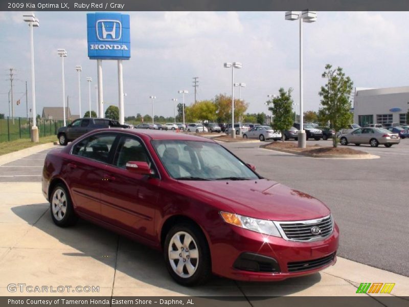 Ruby Red / Gray 2009 Kia Optima LX