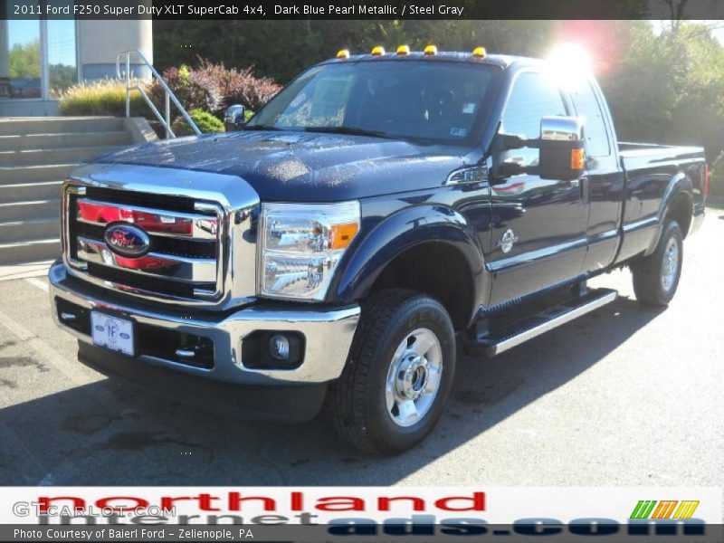 Dark Blue Pearl Metallic / Steel Gray 2011 Ford F250 Super Duty XLT SuperCab 4x4