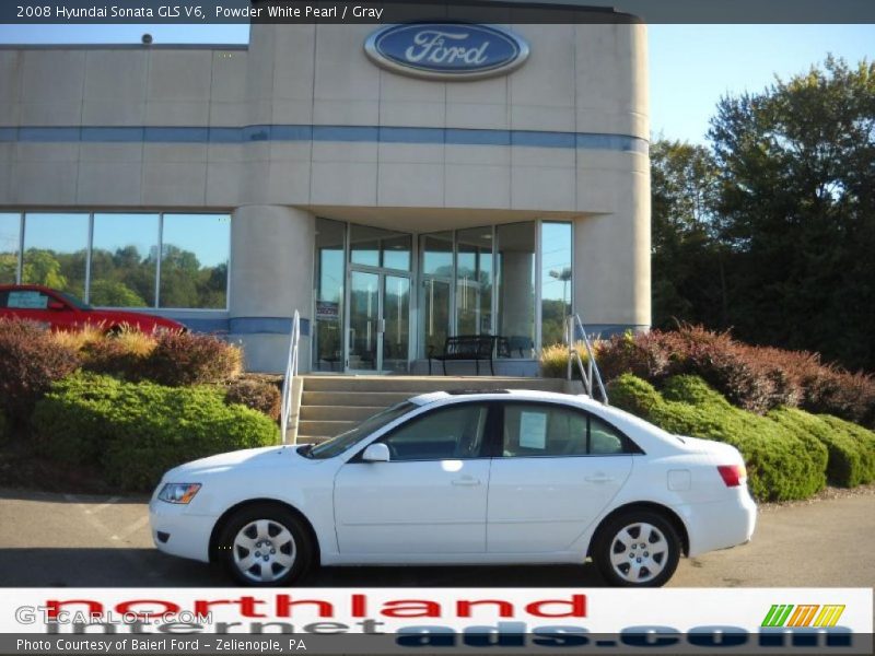 Powder White Pearl / Gray 2008 Hyundai Sonata GLS V6