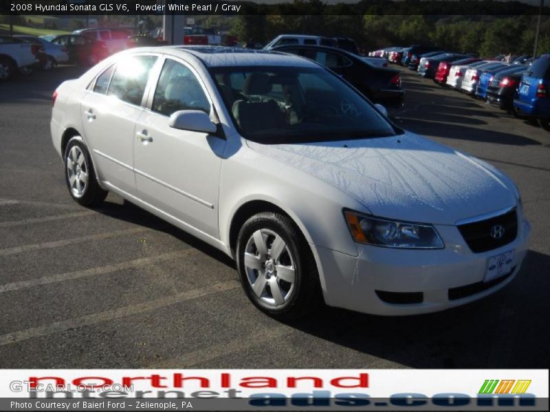 Powder White Pearl / Gray 2008 Hyundai Sonata GLS V6