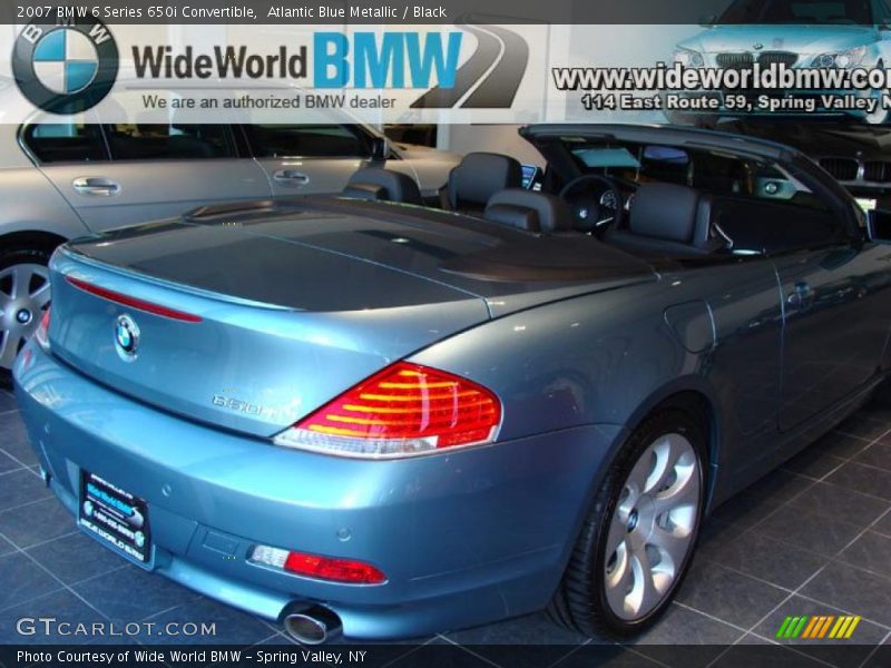 Atlantic Blue Metallic / Black 2007 BMW 6 Series 650i Convertible