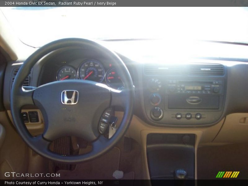 Radiant Ruby Pearl / Ivory Beige 2004 Honda Civic EX Sedan