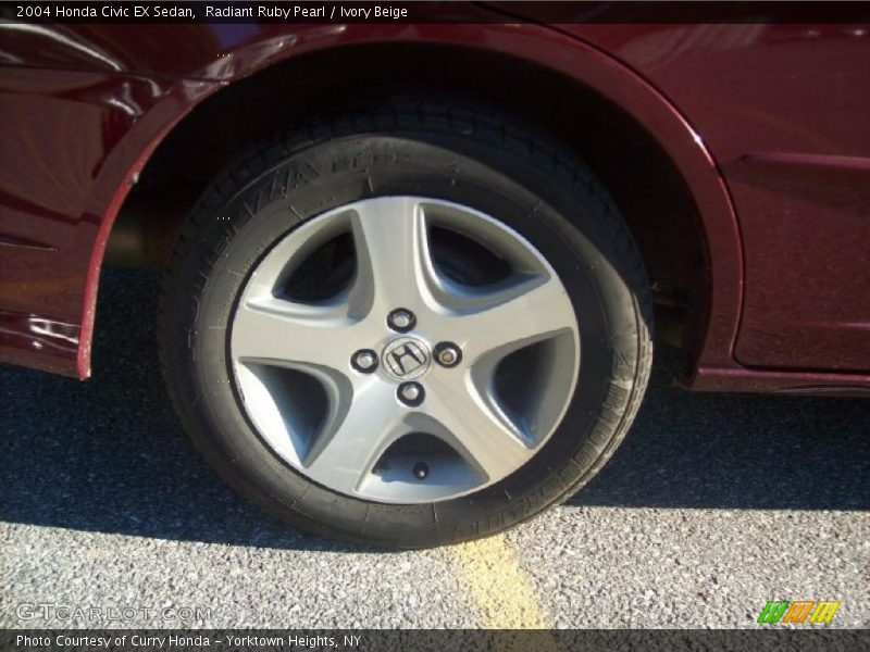 Radiant Ruby Pearl / Ivory Beige 2004 Honda Civic EX Sedan