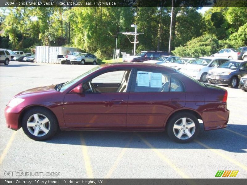 Radiant Ruby Pearl / Ivory Beige 2004 Honda Civic EX Sedan