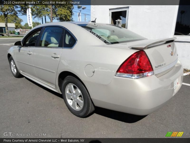 Gold Mist Metallic / Neutral 2010 Chevrolet Impala LT