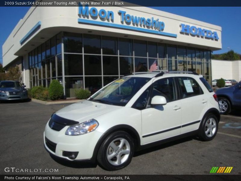 White Water Pearl / Black 2009 Suzuki SX4 Crossover Touring AWD