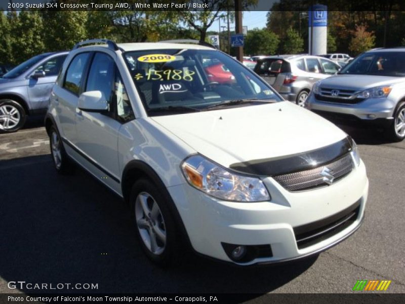 White Water Pearl / Black 2009 Suzuki SX4 Crossover Touring AWD